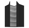 Horní skřínka SIENA - 60x60 GN-90 2F (90°), Černá mat/Černá mat