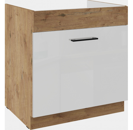 Dolní skřínka VIGO - 80 ZL 1S BB, Dub Lancelot / Bílý lesk