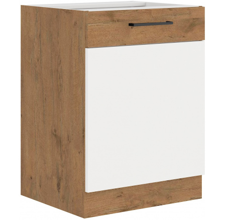 Dolní skřínka VIGO - 60 D 1F BB, Dub Lancelot / Bílý lesk