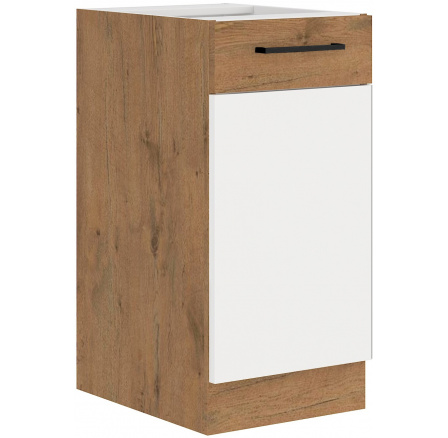 Dolní skřínka VIGO - 40 D 1F BB, Dub Lancelot / Bílý lesk