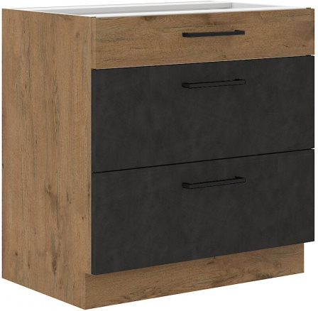 Dolní skřínka VEGAS - 80 D 3S BB, Dub Lancelot / Matera