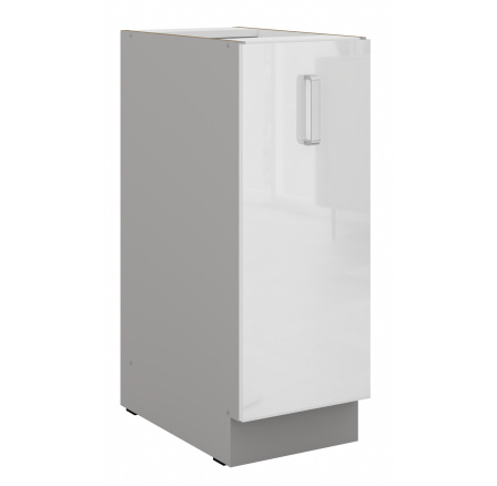 Dolní skřínka BIANCA - 30 D CARGO BB, Šedá / Bílý lesk