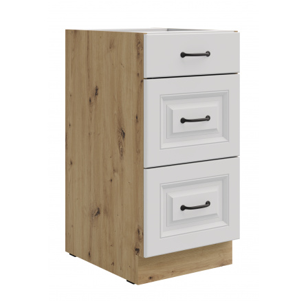 Dolní skřínka STELLO - 40 D 3S BB, Dub Artisan/Bílý mat