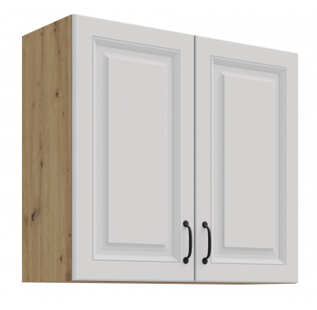 Horní skřínka STELLO - 80 G-72 2F, Dub Artisan/Bílý mat