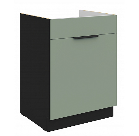 Dolní skříňka ARIA - 60 ZL 1S BB, Černá/Aquamarine