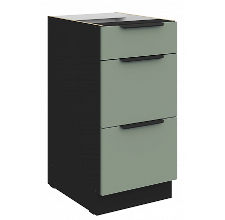 Dolní skříňka ARIA - 40 D 3S BB, Černá/Aquamarine Dolní skříňka ARIA - 40 D 3S BB, Černá/Aquamarine