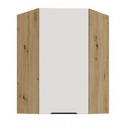 Horní rohová skříňka ARIA - 60x60 GN-90 1F (45°), Dub Artisan/Bílá Crystal AFM - (ANTI-Fingerprint) Horní rohová skříňka ARIA - 60x60 GN-90 1F (45°), Dub Artisan/Bílá Crystal AFM - (ANTI-Fingerprint)