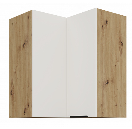Horní rohová skříňka ARIA - 60x60 GN-72 2F (90°), Dub Artisan/Bílá Crystal AFM - (ANTI-Fingerprint) Horní rohová skříňka ARIA - 60x60 GN-72 2F (90°), Dub Artisan/Bílá Crystal AFM - (ANTI-Fingerprint)