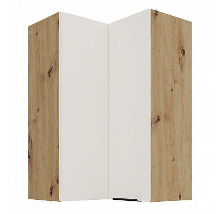 Horní rohová skříňka ARIA - 60x60 GN-90 2F (90°), Dub Artisan/Bílá Crystal AFM - (ANTI-Fingerprint) Horní rohová skříňka ARIA - 60x60 GN-90 2F (90°), Dub Artisan/Bílá Crystal AFM - (ANTI-Fingerprint)