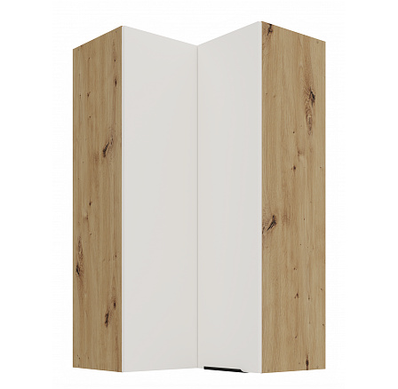 Horní rohová skříňka ARIA - 60x60 GN-108 2F (90°), Dub Artisan/Bílá Crystal AFM - (ANTI-Fingerprint) Horní rohová skříňka ARIA - 60x60 GN-108 2F (90°), Dub Artisan/Bílá Crystal AFM - (ANTI-Fingerprint)