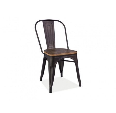 Jídelní židle LOFT, tm. ořech/grafit