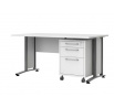Psací stůl OFFICE 402/437, Bílá/Silver grey
