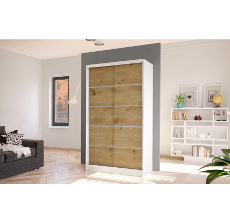 Skříň Diem IV 100 - bílá/dub artisan