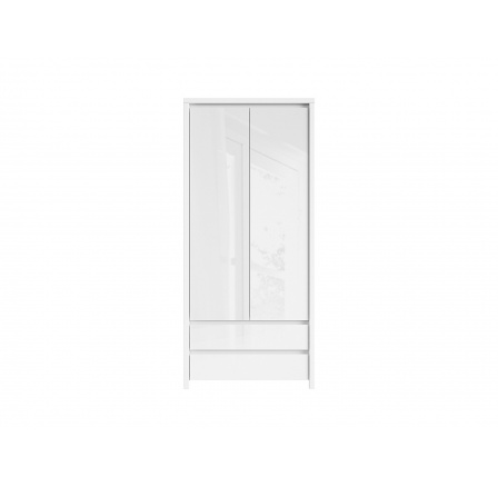 Skříň KASPIAN SZF2D2S bílá/bílý lesk Skříň KASPIAN SZF2D2S bílá/bílý lesk