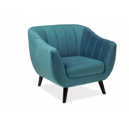 KŘESLO ELITE 1 VELVET TURQUOISE BLUVEL 85 / WENGE (T)