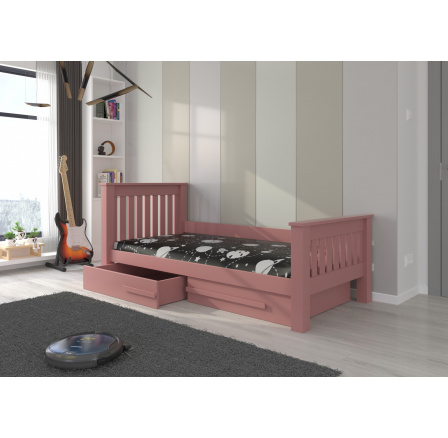 Postel dětská CARMEL s matrací 180x80 Pink+Pink