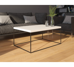 Konferenční stolek WERTIKO 100x70 White Shine+Black Mat