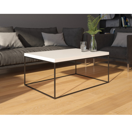 Konferenční stolek WERTIKO 100x70 White Shine+Black Mat