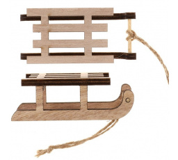 Sáňky závěsné - dřevo, přírodní, cena za balení (2 ks)