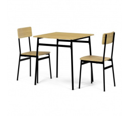 Jídelní set s 2 židlemi, 70x70x76cm, mdf, divoký dub, AUT-O2121 OAK