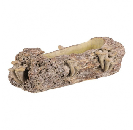 Obal betonový - truhlík, dřevo s houbami, vel. M, hnědý Obal betonový - truhlík, dřevo s houbami, vel. M, hnědý