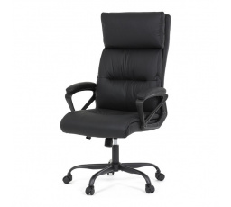 Kancelářské křeslo, houpací mechanismus, černá ekokůže, KA-Y346 BK