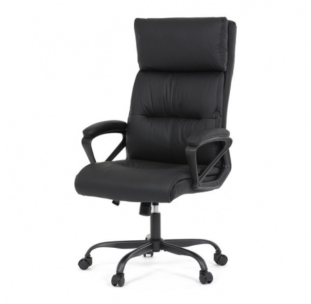 Kancelářské křeslo, houpací mechanismus, černá ekokůže, KA-Y346 BK