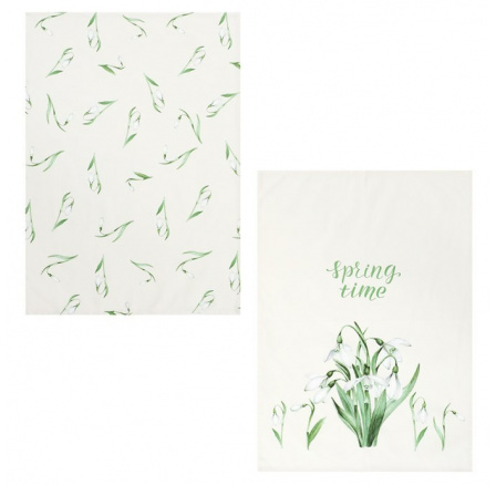 Utěrka - se sněženkami, bavlna, cena za 2 ks v mixu