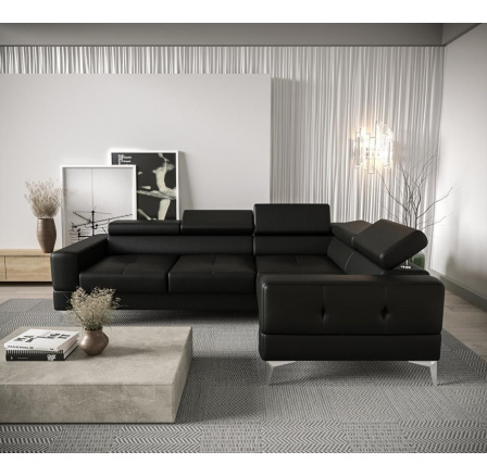 Rohová sedací souprava TOSCANIA 250x180 - černá eko kůže , pravá Rohová sedací souprava TOSCANIA 250x180 - černá eko kůže , pravá