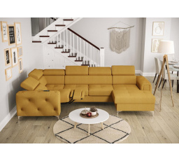 Rohová sedací souprava ORION MAX III , relax s funkcí spaní 165x320x190 cm - žlutá, levá