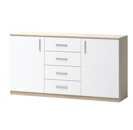 Komoda Fatra 04 2d4s XL dub sonoma/bílá