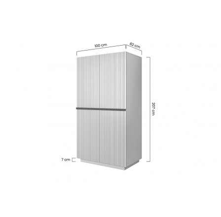 Skříň Nicole 100 cm - šalvěj MDF / zlaté úchyty