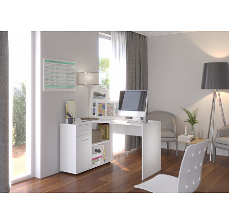 Rohový stůl SAULO White