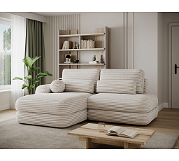 Ripeli Corner Sofa Bed with Storage, Beige Velvet, Left-Hand Facing Modullo 18 180x128 Left 1