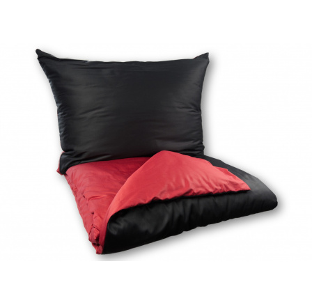 Francouzské povlečení Satén UNI DUO 240x200, 70x90cm černá/vínová