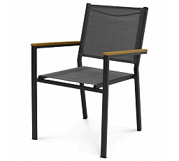 Zahradní židle, kov, síťovina, šedá, AZC-L1303 GREY