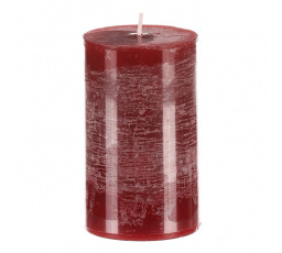 Svíčka sloupcovitá nižší - parafínový vosk, bez vůně, bordó