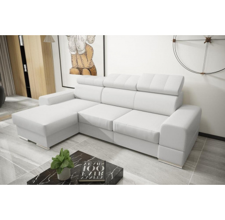 Rohová sedací souprava ROYAL MINI 260×160 - bílá eko kůže , levá Rohová sedací souprava ROYAL MINI 260×160 - bílá eko kůže , levá