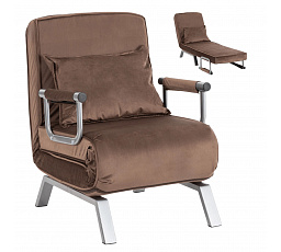 Rozkládací Křeslo BART Hnědé Sametové