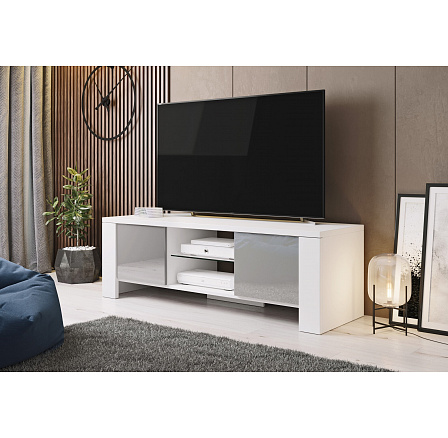 TV komoda WEST, bílá / šedý lesk TV komoda WEST, bílá / šedý lesk