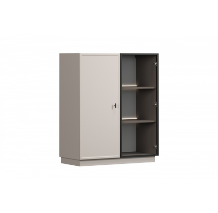 LORINI VITRÍNA 100 2D - kašmír / černý T-bar / sokl