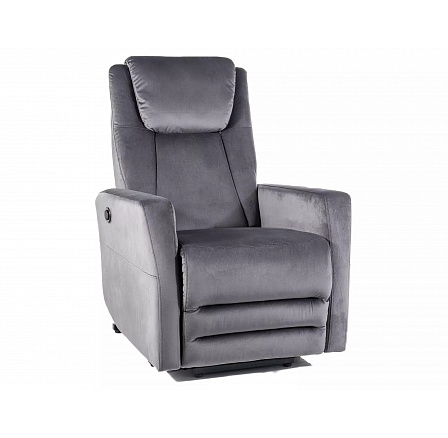 Polohovací křeslo ADONIS VELVET, Šedý Bluvel 14 Polohovací křeslo ADONIS VELVET, Šedý Bluvel 14