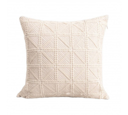 Povlak na polštář HÁČKOVANÝ v barvě ecru s háčkovaným vzorem 45x45 cm 734243