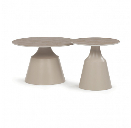 Konferenční stolek 70x70x44cm, keramika, travertin, CT-F4152 TRV