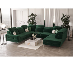 Rohová sedací souprava MALIBU MAX I 260x350x220 cm - zelená , levá strana
