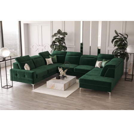 Rohová sedací souprava MALIBU MAX I 260x350x220 cm - zelená , levá strana