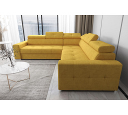 Rohová sedací souprava s funkcí spaní MARGO MAX 270x270 - žlutá , pravá