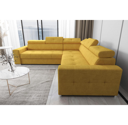 Rohová sedací souprava s funkcí spaní MARGO MAX 270x270 - žlutá , pravá Rohová sedací souprava s funkcí spaní MARGO MAX 270x270 - žlutá , pravá