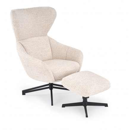 FREDY relaxační křeslo s podnožkou a funkcí otáčení, j.béžový(1p=1ks)