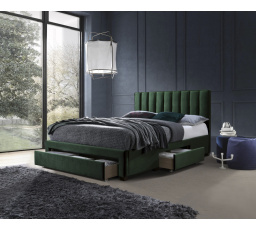 Postel s úložným prostorem GRACE 160, Zelený Velvet